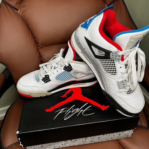 Air Jordan 4 Retro SE White/Military Blue/Red